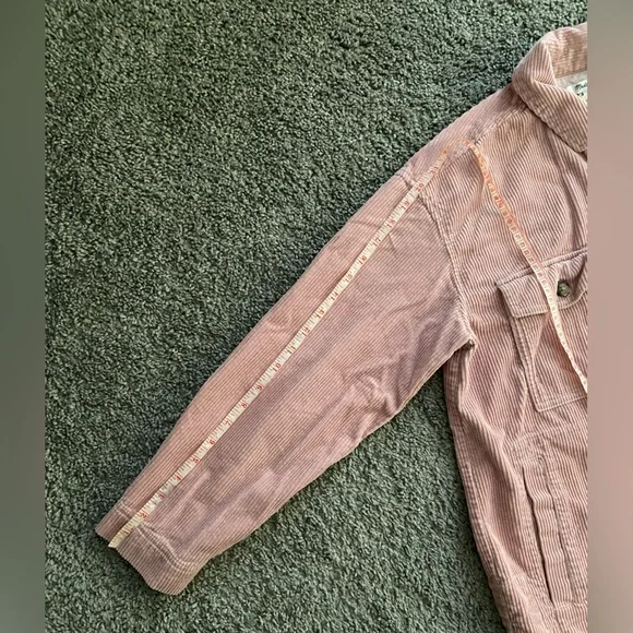 Madewell Pink Ribbed Soft Corduroy Yorkway Oversized Shirt-Jacket Shacket Sz S - Picture 11 of 12